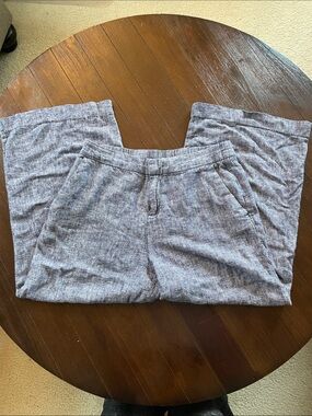 Old Navy Linen Light Heather Blue cropped pants